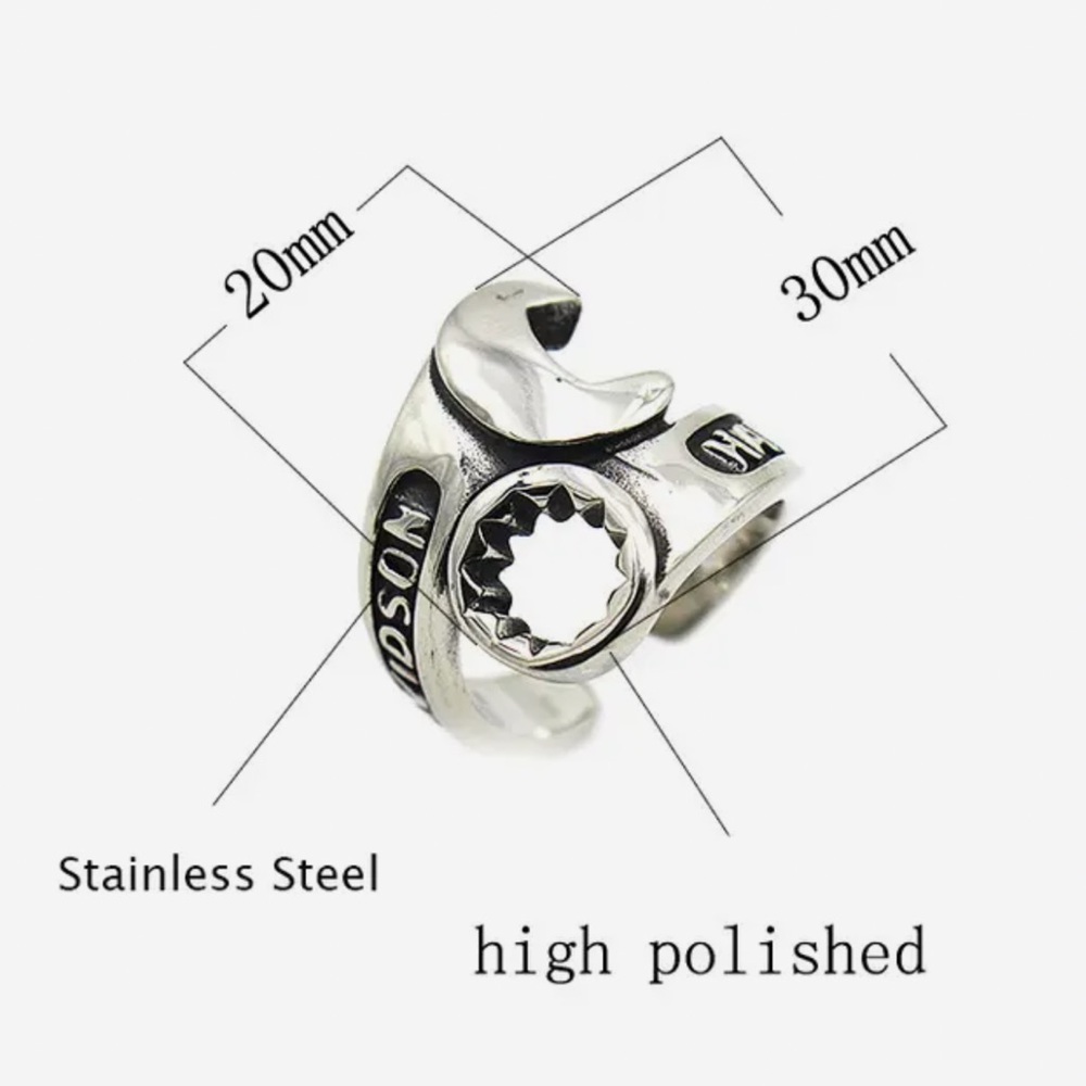 🏍️Harley-Davidson Highly Polished Stainless Steel Combination Wrench Ring! - Picture 8 of 11